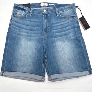 New NWT JEN7 Seven 7‎ For All Mankind Bermuda Blue Jean Denim Shorts Womens 18
